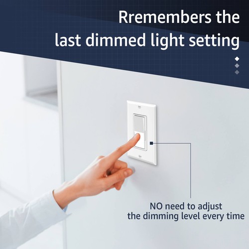 Interruptor de luz atenuadora Decora 3 vías 15A 120V para lámpara LED CFL halógena incandescente - Imagen 5 de 13
