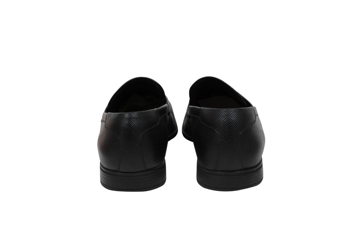 Prada Men Penny Loafers US 11.5 UK 10.5 Black Saffiano 