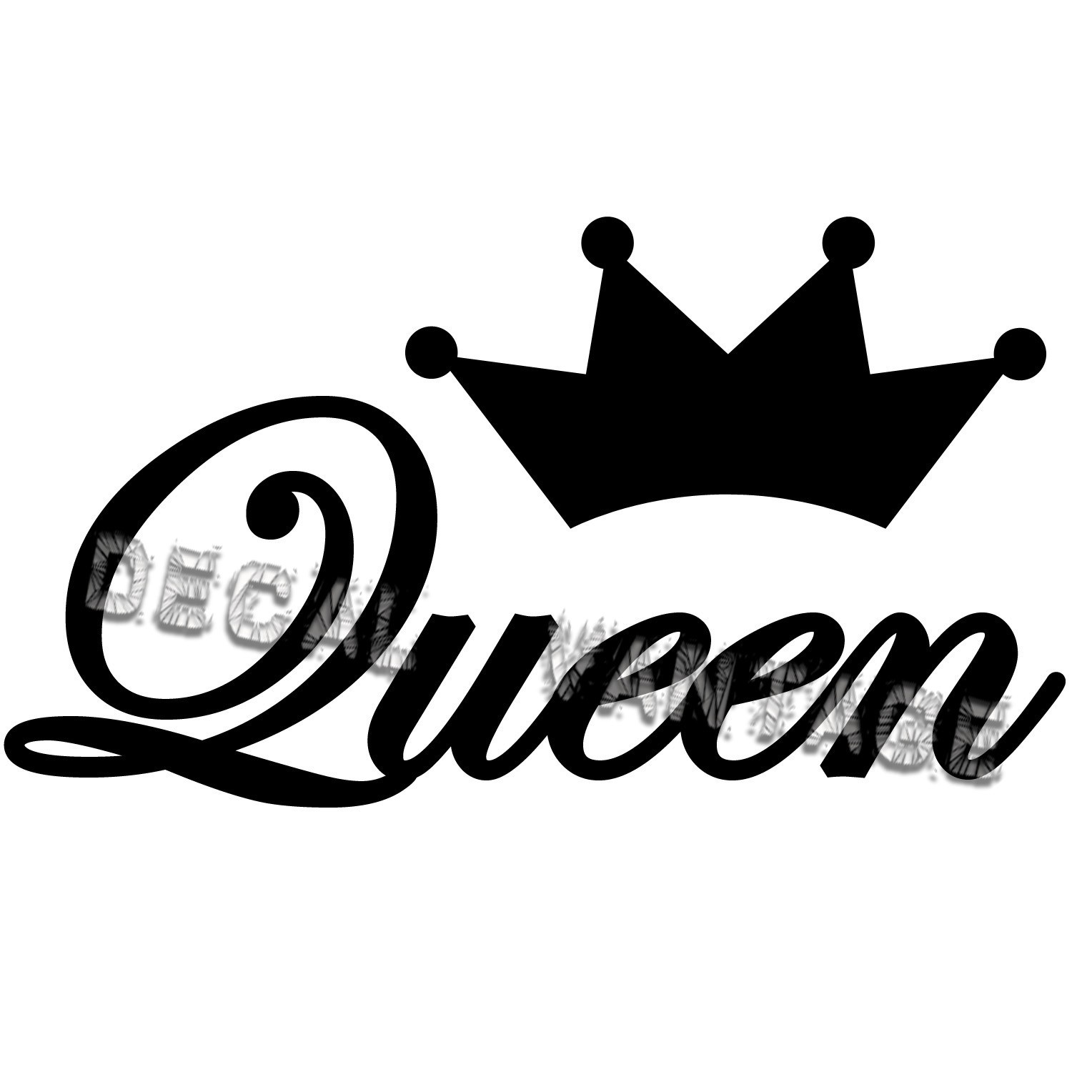 Queen Script Style B Text Crown Vinyl Sticker Decal JDM Drift Choose Size&Color