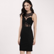 New With Tag Tobi Black Lace Side Zip Dress Medium