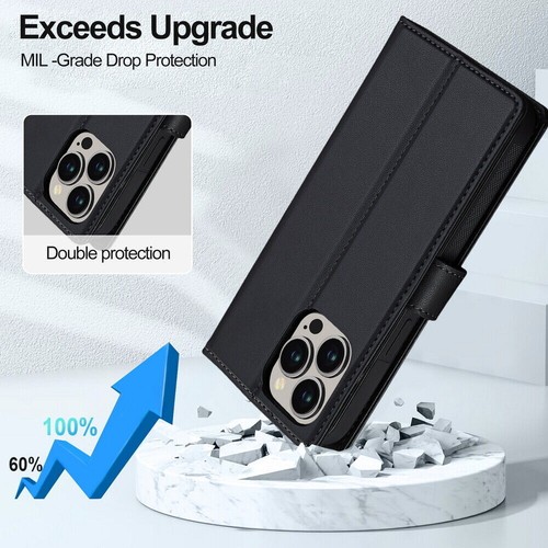For iPhone 16 15 14 13 12 11 XS 7 8 Wallet Case 2-in-1 Detachable MagSafe Cover - Picture 32 of 85