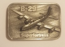 B-29 Superfortress Belt Buckle Brass-Tone 1980 The Buckle Connection Made in USA