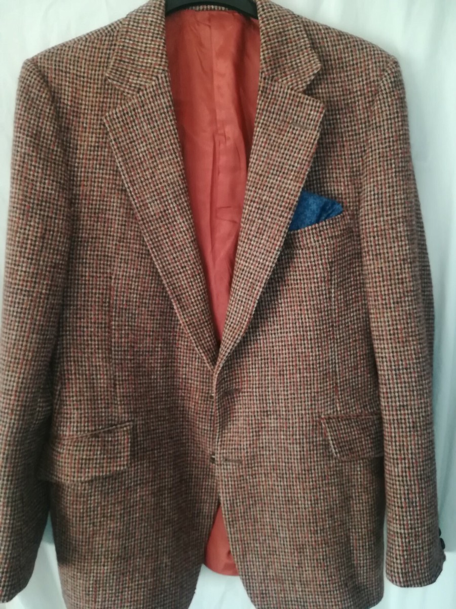 HARRIS TWEED Men's Brwn/Burnt Orange fleck Tweed Jacket Medium