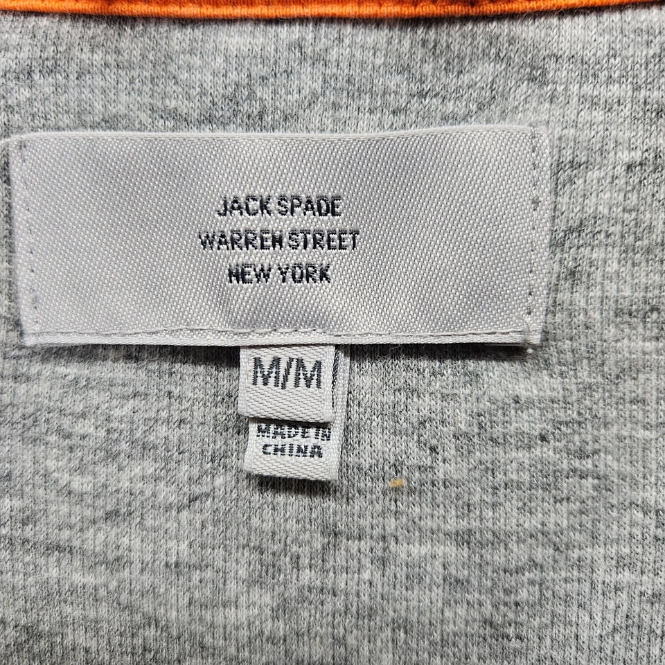 Jack Spade Para Hombre Algodón Medio Botón Suéter Sudadera Botón a Presión Gris Talla M Foto 2 de 4