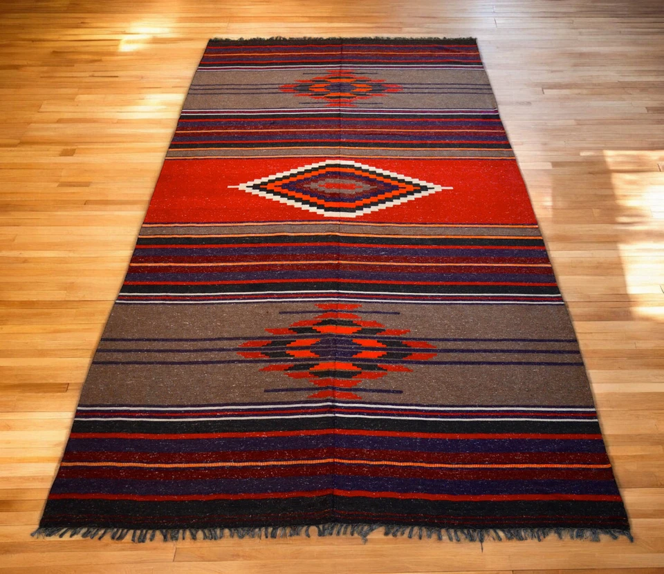 5x9 ft Rug Couch Cover Handmade Native American Style Turkish Kilim Area Rug - Image 2 of 4