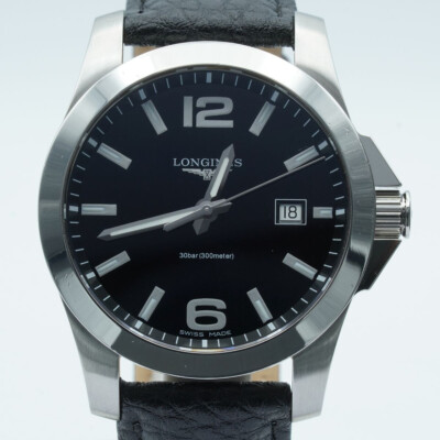 LONGINES CONQUEST HERREN UHR QUARTZ STAHL L3.659.4 SCHÖN 41MM PAPIERE 2