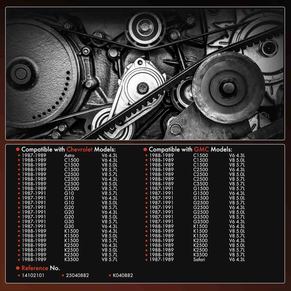 Cinto Serpentine 88,26 pol para Chevrolet Astro C1500 C2500 G10 G20 G30 K1500 K2500 - Imagem 2 de 4