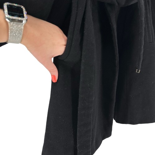 Michael Kors Walker Coat Black Wool Blend Belted Womens Size Small Classic Coat - Picture 8 of 14