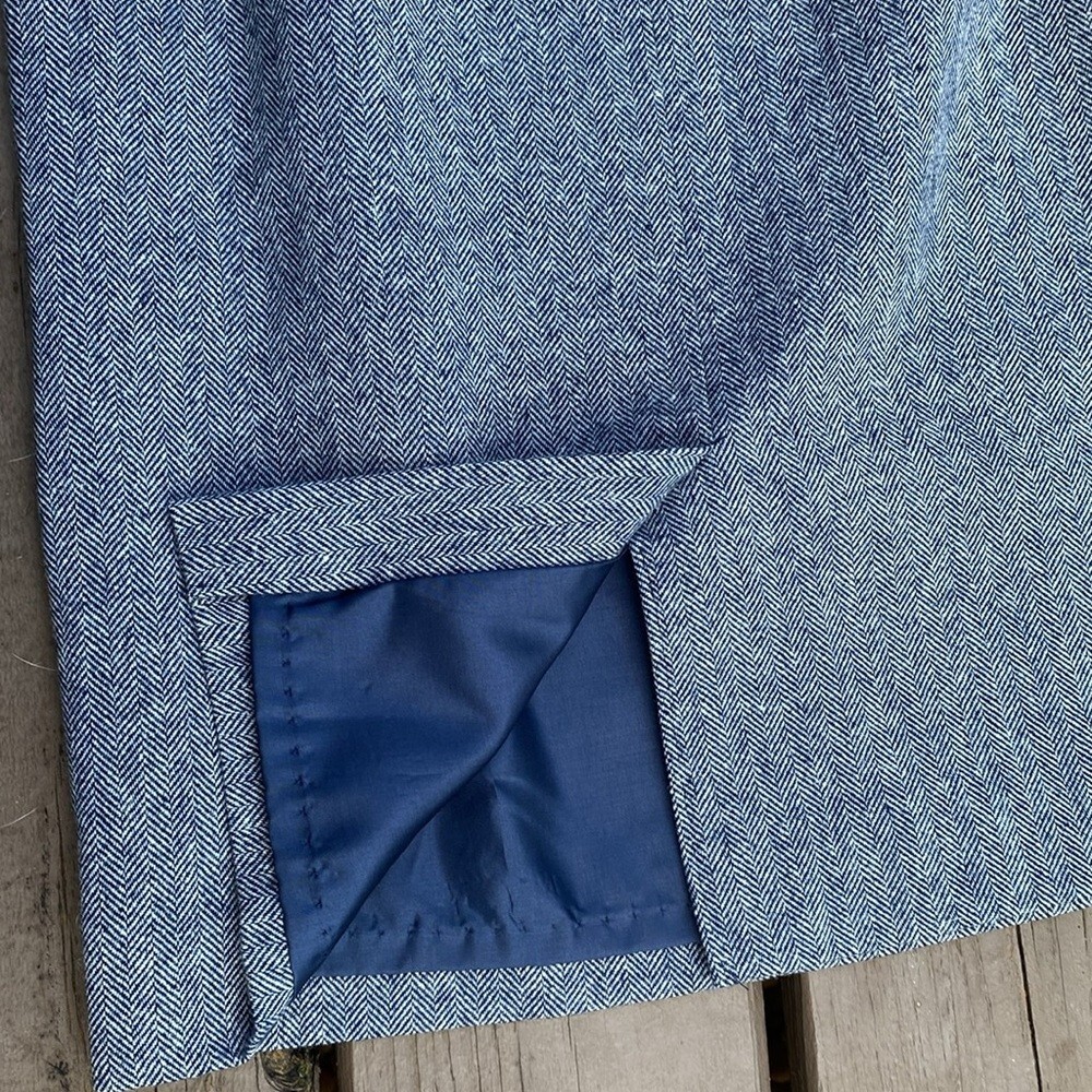 Vintage Wool Pendleton Herringbone Pencil Skirt - image 7