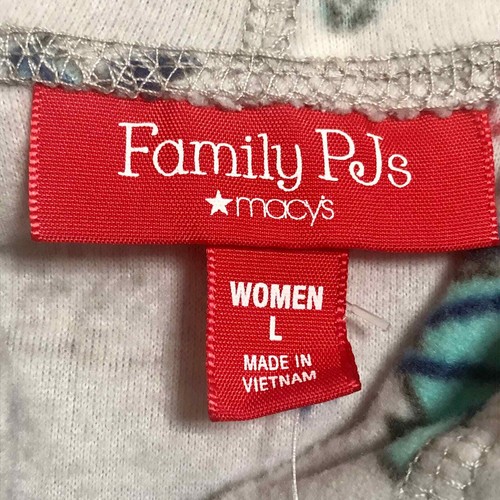 Family PJs Macys graue Damen-Weihnachtsbäume Urlaub einteiliger Pyjama Größe L - Bild 10 von 14