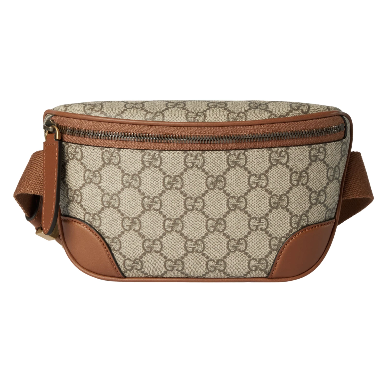 Petit sac ceinture tissu beige et marron foncé emblème GUCCI GG à neuf et authentique
