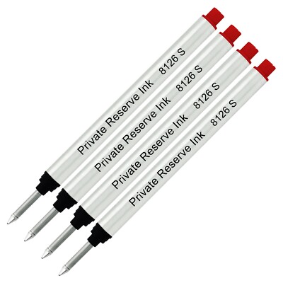 4 Pack - Private Reserve 8126 Capless Rollerball - Red Ink