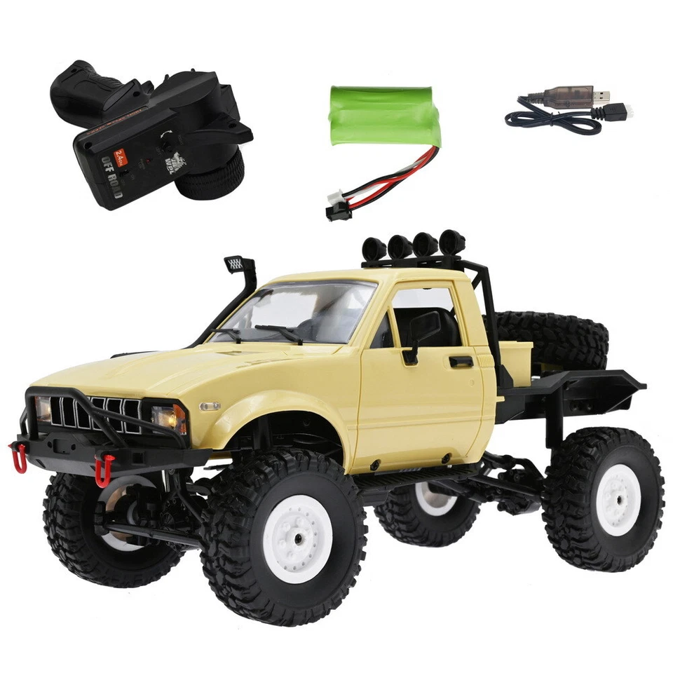DIY WPL C14 RC YELLOW Truck Kits 4WD 1/16 Off-road Crawler Car Assemble Toy Kids - Image 2 of 4