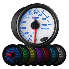 GlowShift - 52mm White 7 Color LED 100 PSI Boost Gauge - GS-W701_100