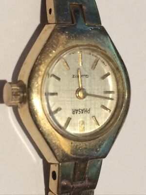Vintage Women Phasar Sears Roebuck Watch Gold Tone Steel Back Bracelet Band Working Phasar Sears Roebuck Quartz Goldtone Ladies Watch  main image 3