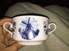 Delft Blaun Handdecorated Two Handled Dish Made In Holland — photo 2