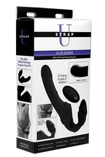 Strap U Slim Rider Black - Vibrating Strapless Hands-Free Strap-On