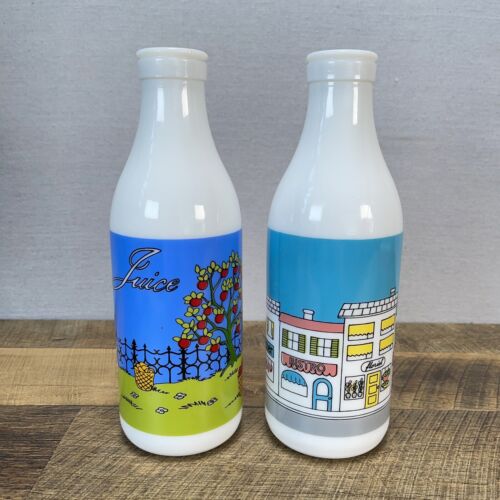 Carlton Glass Milk Bottles Scenes Set Of 2 - 第 1/8 張圖片