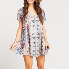 Show Me Your Mumu Wildflower Dreamlane Cruise Bennett Babydoll Boho Dress Sz S