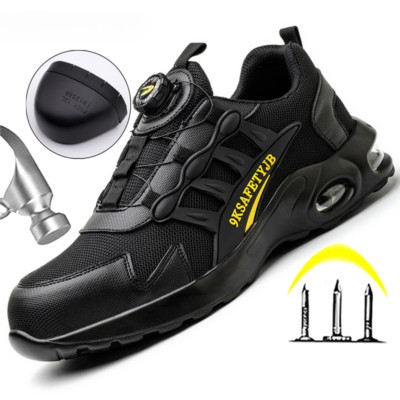 Buttoned forme 靴 up Protective Indestructible Men's Shoes Safety Work Button Rotation shoes 靴