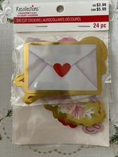RECOLLECTIONS VALENTINE'S DAY DIE CUT STICKERS 24 PC NEW IN PKG
