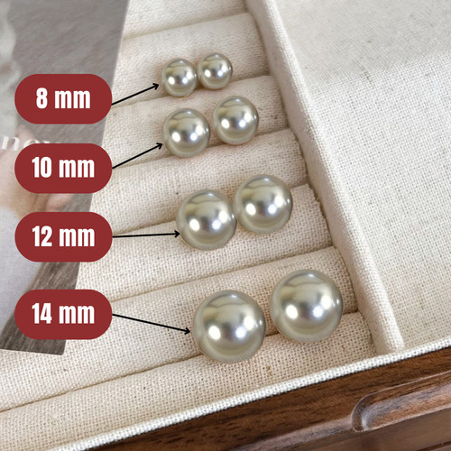 Pearl 925 Sterling Silver Stud Earrings Gift Genuine Cultured Freshwater 6-14mm