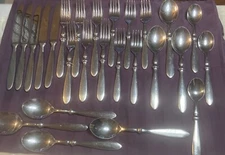 26 Pieces Sabatier Flatware Lot Table Knives Forks Spoons Assorted Lot