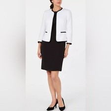 Le Suit - Whit and black Lining blazer top size 18
