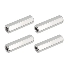 Hex Coupling Nuts M8 x 1.25-Pitch UNC 45mm/1.77" Length 4 Pack 304 Stainless ...