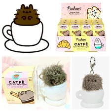 GUND Pusheen Plush Keychain Catfe Series Pio Teacup Kitty Cat Open Blind Box NEW