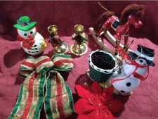 Christmas Wreath Decor Wreath Making Craft Snowmen Horse Ornament Mixed Lot b47