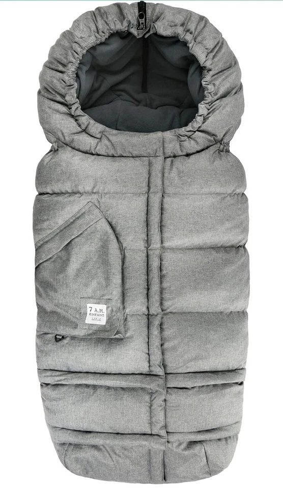 Manta para cochecito de bebé 7AM 212 - Asiento de coche ajustable con cremallera gris jaspeado Foto 2 de 2