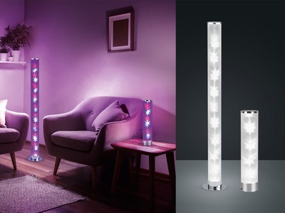 Zylinder Lichtsäulen mit Farbwechsel, Fernbedienung LED Stehlampen schmal & hoch