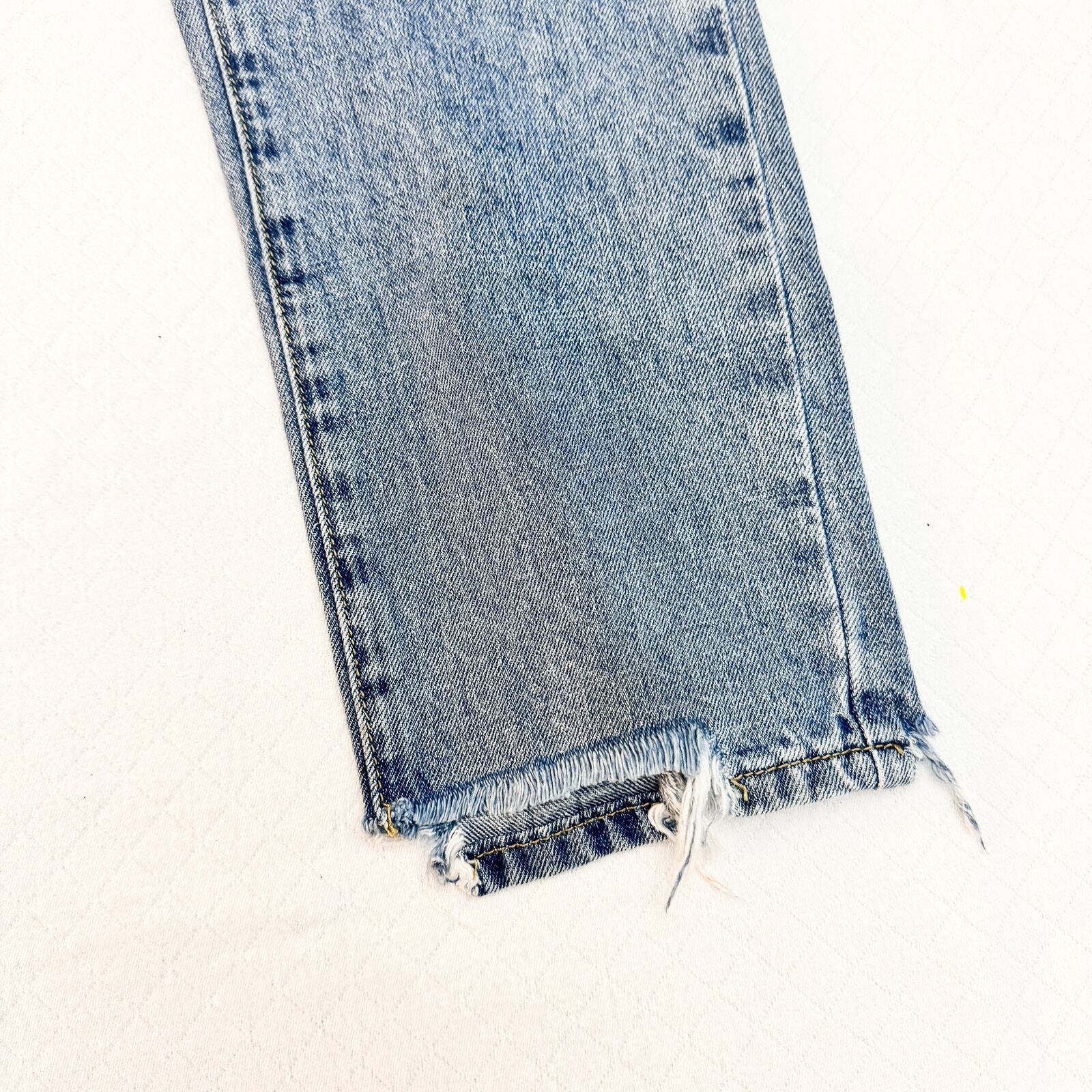 Grey Bandit Distressed Raw Hem Denim Jeans Light … - image 7