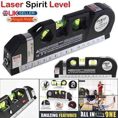 ADL Laser Level Cross Line Leveling Tool With Spirit Level Measure Tool Tape DIY UK