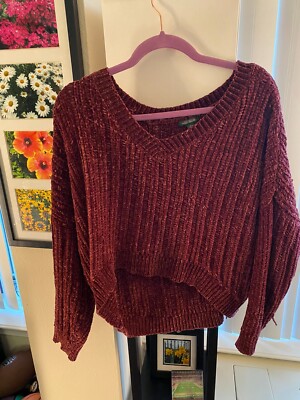Crop Top Sweater Winsor Wine Red Burgundy Maroon Target Wild