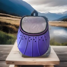 Round Crocs Backpack Bag Zip Purple Croslite Holes Jibbitz Holes Embossed RARE