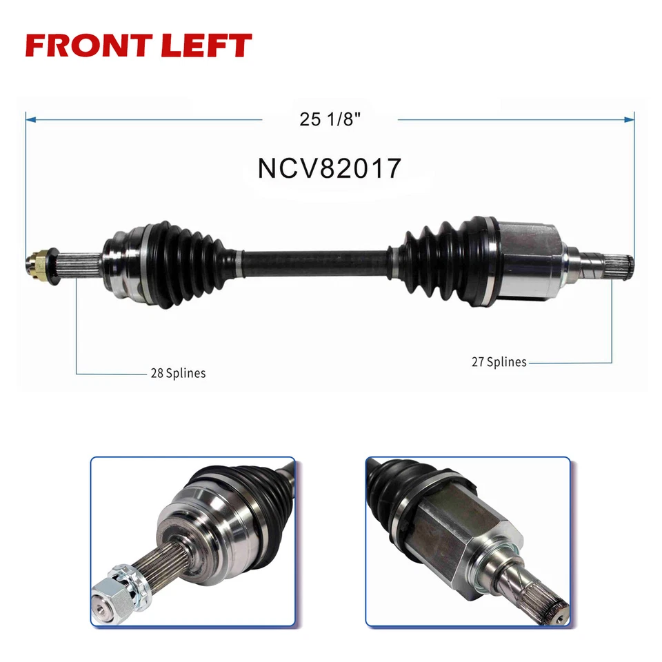 4WD Front Pair CV Axle for 2007-2014 2015 2016 2017 Jeep Patriot 2.4L Auto CVT - Image 2 of 4