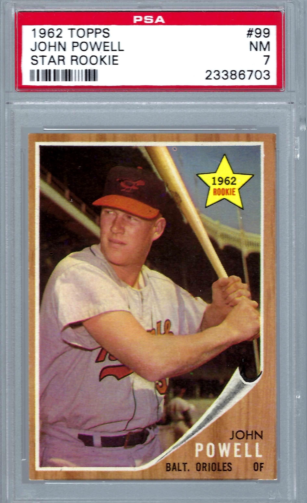 1962 Topps #099 PSA 7 John Boog Powell Orioles 99