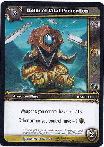 WOW WARCRAFT TCG WRATHGATE HELM OF VITAL PROTECTION X 4