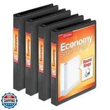 Cardinal Economy 3 Ring Binder, 1 Inch, Presentation View, Black, Holds 225 S