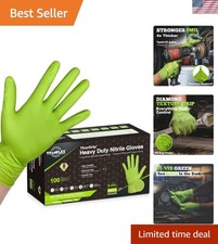 Heavy Duty Industrial Nitrile Gloves with Raised Diamond Texture, 8-mil, Late...
