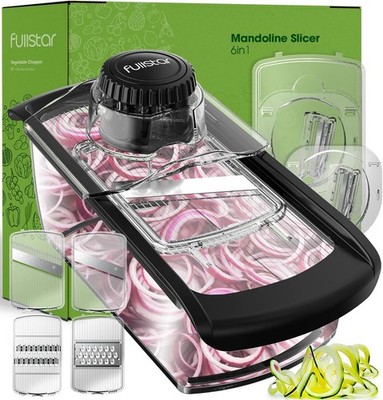 Mandoline Slicer 6 in 1 Clear Fruit Vegetable Cutter Fullstar Kitchen Cheese