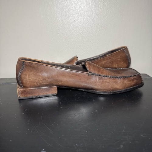 Cole Haan Studio Damengröße 8,5 B braune Leder-Halbschuhe eckige Zehenpartie Blockabsatz - Bild 10 von 14