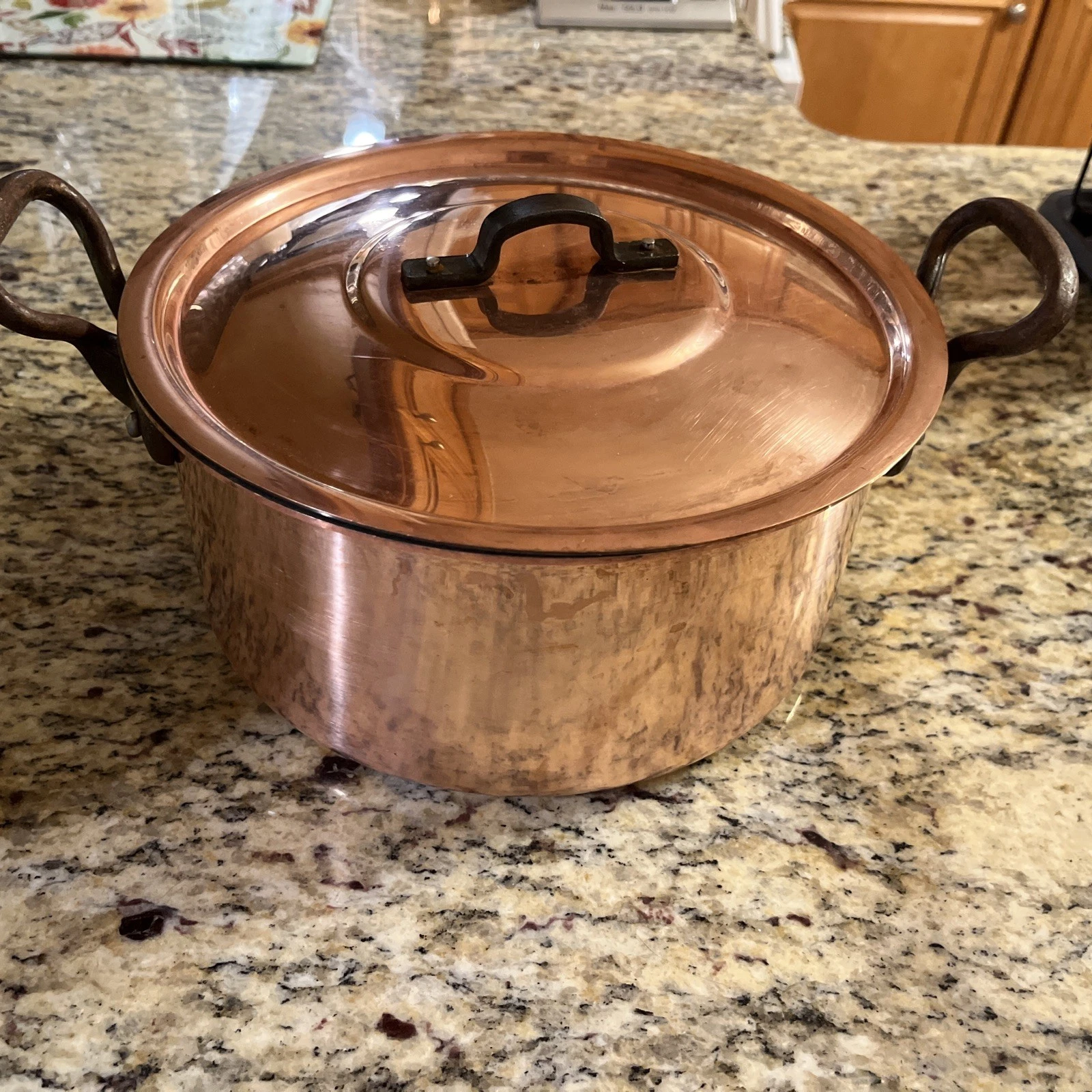 4 Quart Copper Stock Pot With Lid & Tin Lined