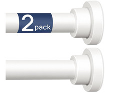 2 Pack Adjustable Spring Tension Curtain Rods 32 to 54 Inches, Stainless Steel