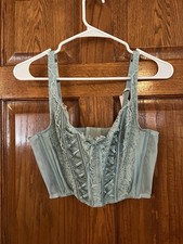 Victoria's Secret NWT Dream Angels Unlined Lace-Up Corset Top L Mint Green NWT