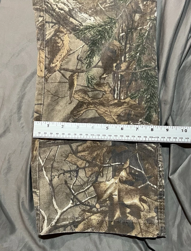 Calça de caça masculina bloqueadora de perfume tamanho grande árvore real perna reta bolso de carga - Imagem 4 de 4