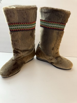 Vintage Barbo Sami Nutukaat Mukluk Shearling Fur Boots W8 Canada