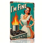 I’m Fine Vintage 50s Housewife Metal Sign Retro Wall Art Gift 🇬🇧